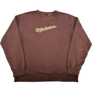 VTG y2k Mens Brown Harley Davidson Doc's Shawano County Crewneck Sweatshirt Sz L